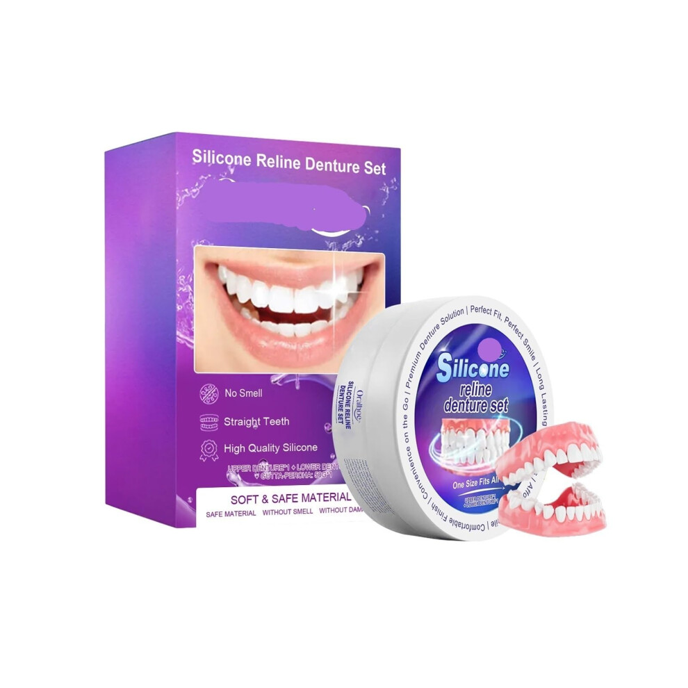 Denture  Kit 2PC for Instant Smile Enhancement and Natural Gap Coverage, Comfort Custom Fit
