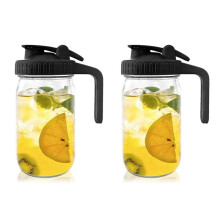 2set 32OZ Mason Jar Schenktuit Deksel-Glazen Kan met Deksel, Moedermelkkan, Afdichting voor Sap, Melk, Koffie, Thee, Drank