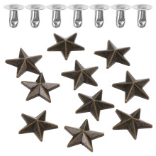 50Pcs Metal Star Rivets Dark Brown DIY Craft Spikes for Shoes Belts