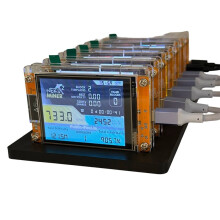 7PCS 735KH/S NMMinerNerdMiner+7 Slots Stand Upgraded Bitcoin Crypto Solo Lottery Miner 2.8 Inch  Display Miner