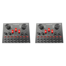 2X V8S Microphone USB Rechargeable DSP External Mixer Karaoke 3.5Mm Interface Sound Card Portable Live Broadcast Stereo