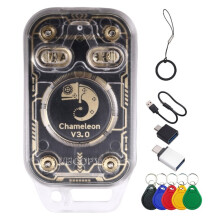 Leitor de Chip Inteligente RFID Chameleon V3.0 + Emulador de Cartão Inteligente para Chaveiro 5XUID 125K 13.56M, Leitor e Gravador de Tags ID IC NFC