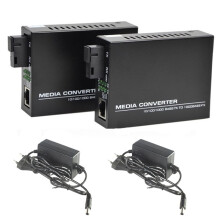 Convertisseur de Média Fibre Optique Gigabit 10/100/1000 Mbps Monomode 20 , Port SC, Alimentation Externe, Prise UE