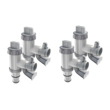 4X Pool Hose Adapter, Swimming Pool Replacement Parts Pool Hose Bracket and Plunger Valve for Above Ground Swimming Pool