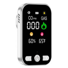 4-in-1 Carbon Monoxide & Natural Gas Detector LCD Display Detects CO, Natural Gas,Temperature,Humidity for Home EU Plug