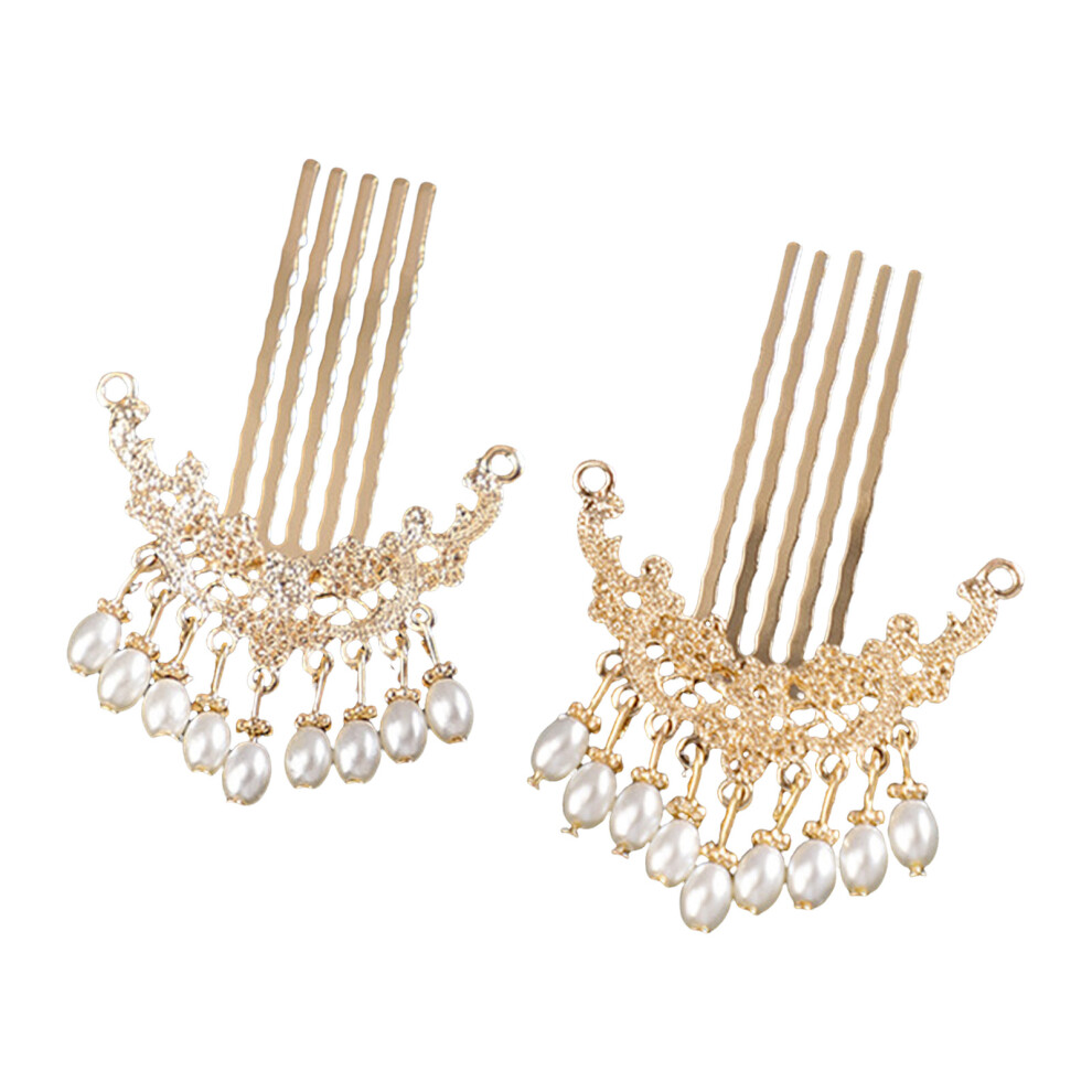Dcph-Clothing 2Pcs Alloy Hair Combs For Women Princess Party