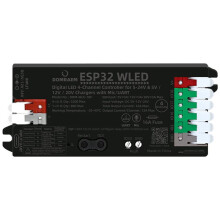 DOMRAEM ESP32 WLED Digital LED Controller: Four-Channel WLED Music Rhythm Controller PD/ Dual Power Supply 16A A