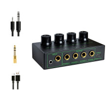 4 Channel Low Noise Stereo Audio Amplifier Professional Headphone Amplifier for Sound Mixer PC Guitar SET 2