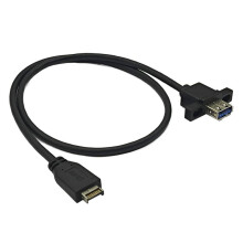 TIPO-e para USB 3.2 GEN2 10 Gbps Cabo de Extensão de Painel Frontal Fêmea Conector USB3.2 TIPO-A com Furo de Parafuso para Desktop