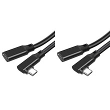 2X Kabel Przedłużający USB-C 90 Stopni Kolano USB 3.2 Gen2, PD 100 w, 20 Gb/S Transferu Danych do Przesyłania Monitorowego, VR 20 cm