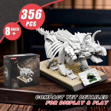 (Triceratops Bone) 300 Stück Museums-Dinosaurier-Serienbausteine, Triceratops/Stegosaurier/Tyrannosaurus-Rex-Fossilien, DIY-zusammengebaute kleine