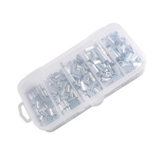 200pcs Silver Aluminum 5-Size DB Sleeves 1.2-2.0#