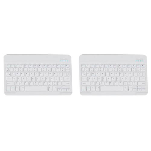 2X  Keyboard Portable Keyboard for Tablet PC Tablet Gaming Accessories White