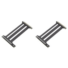 2X Câble D'Extension PCI-E 5.0 X16 pour Carte Vidéo, Flexible et Blindé, Montage à 90, pour GPU, pour Ordinateur PC, Noir.