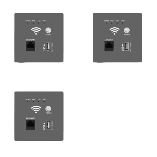 3X 300Mbps 2.4Ghz WIFI Router Wireless WiFi Socket RJ45 AP Relay  USB Socket Panel Embedded Wall WIFI Router C