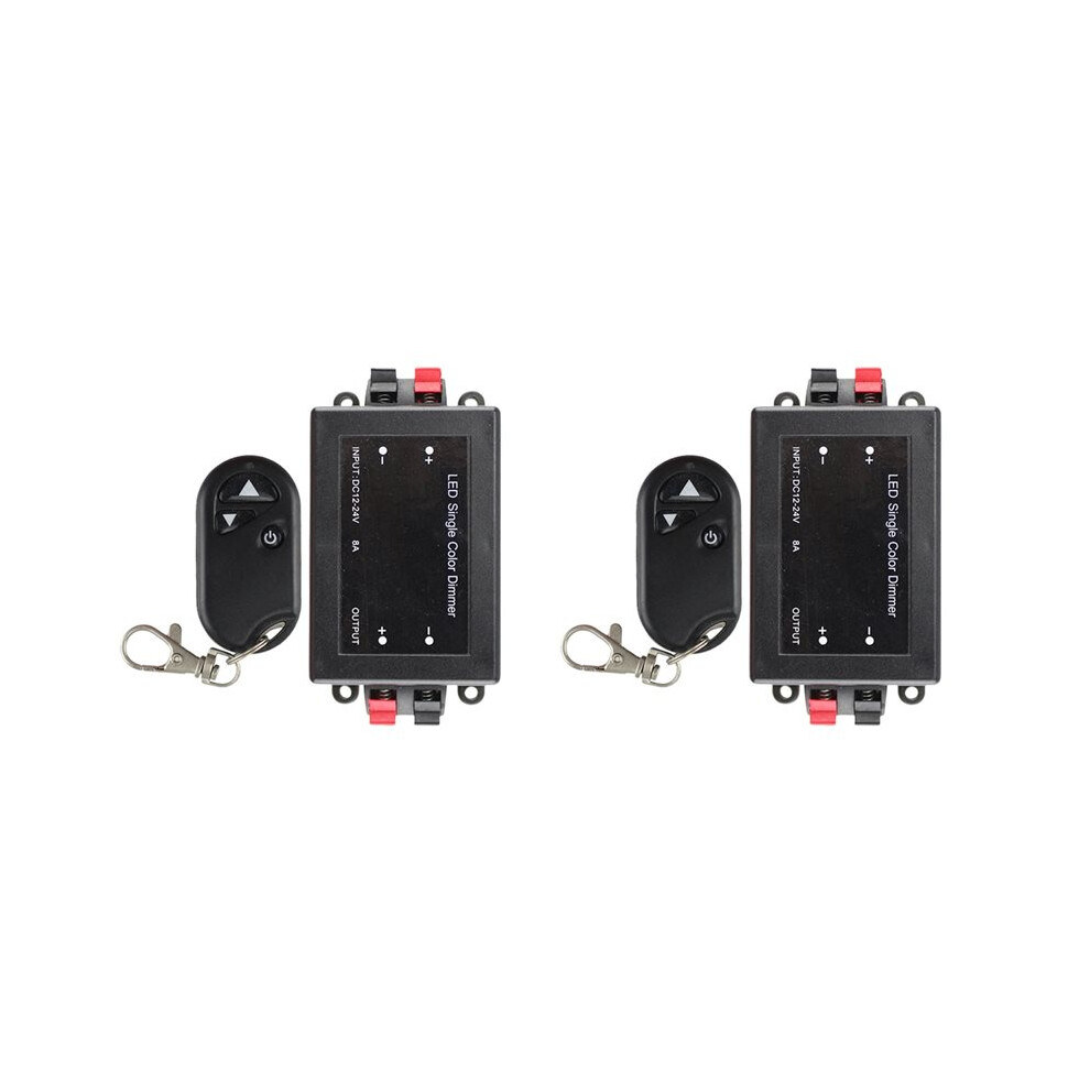 2X 8A 12V 24V Single Color Led Strip Dimmer 1-Channel Pwm Signal Dimming Controller With 3-Key Remote Control Light 4713605004118