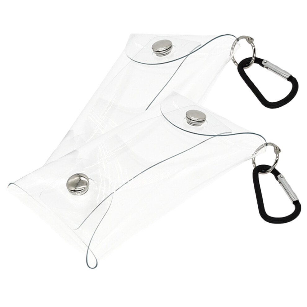 Vaguelly 2Pcs Transparent Pvc Change Bags Compact Outdoor Storage Pouches