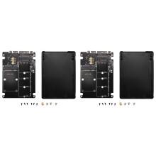 2X NGFF-zu--Seriell-Adapter MSATA zu SATA3.0, 2-in-1-Adapterbox mit Doppeltem Verwendungszweck, Subinterne und Externe Boards