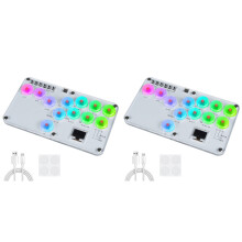 2X HitBox Fighting Stick Controller Kleurrijke RGB Licht Vechtspel Arcade Game Toetsenbord voor PC voor PS3 voor PS4 voor