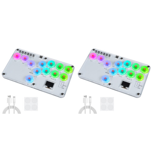 2X HitBox Fighting Stick Controller Colorful RGB Light Fighting Game Arcade Game Keyboard for PC PS3 PS4 1