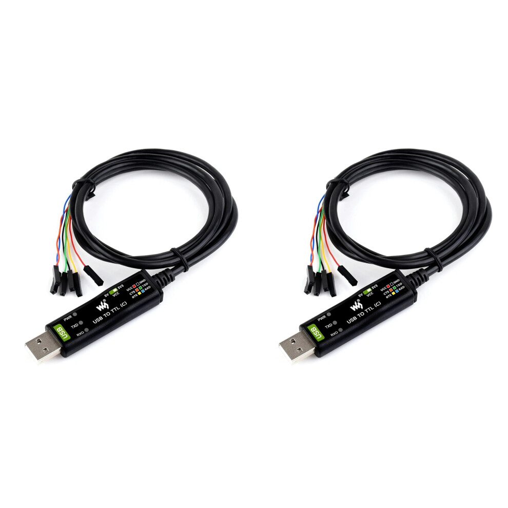 2X Waveshare Industrial Usb To Ttl (C) 6Pin Serial Module Cable Ft232rnl For Raspberry Pi 5 Serial Port Debugging Module Light 4712812079872