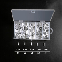 250pcs Aluminum Crimp Sleeves Kit 5 Sizes 1.0-1.8#