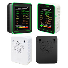 Luchtkwaliteitsdetector 6 in 1 Detector HCHO TVOC CO2 CO PM10 PM2.5 Meter Gassen Detectie Intelligent Wit