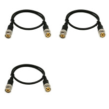 3X BNC Jumper Q9 HD Monitor Double- Video Cable 0.5 M Jumper 2 Core RVV Cable