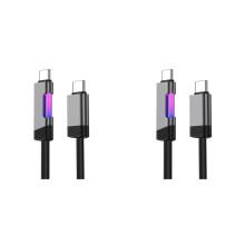 2X RGB Fast Charging Cable 2m 120W 6A Type-C to Type-C Charge Cable with RGB Ambient Light Type-C to Type-C