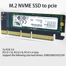 2X M.2 NVMe SSD to PCI-E 3.0 X16/X8/X4 Desktop SSD Adapter Card Support 2230 2242 2260 2280 Hard Drive Expansion Card