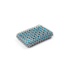Cast Iron Chain Mail Scrubber Pad for Effortless Residue Removal and Protects Cookware Surface