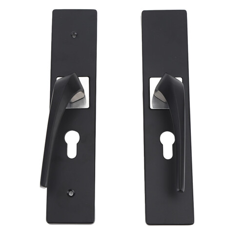 Türschloss Set Innenraum Aluminium Schwarz B28 2