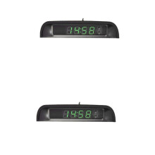 2X Autoklokken met Nachtdisplay Thermometer Automatisch Intern Zelfklevend Digitaal Horloge 24-Uurs Autoklok op Zonne-