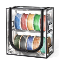 Aufbewahrungsbox für 3D-Druckerfilament, 2-Stöckiges Filamentregal mit Transparenter Abdeckung, Fasst Bis zu 10 Rollen