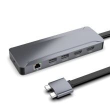 4K -Compatible Gigabit Ethernet PD 100W Expansion Hub Dual Type-C for / Pro Expansion Dock