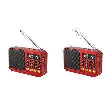 2X FM-Radio DAB-Radio Draagbaar Klein Noodgeval Oplaadbaar Ham Sound Box Vintage Muziekluidspreker Mp3-Speler D