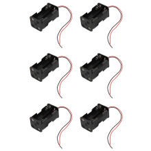 6X Black Tow Layers 4 X 1.5V AA Batteries Battery Holder Case Box W Wire Leads