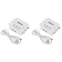 2X Commutateur de Convertisseur de Système TV Bidirectionnel PAL NTSC PAL Vers NTSC Connexion Composite TV Bidirectionnelle NTSC Vers PAL