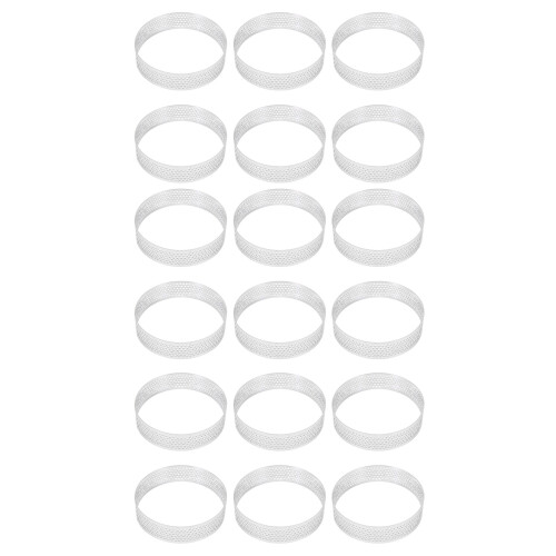 18X Circular Stainless Steel Porous Tart  Bottom  Pie Cake Mould Baking Tools, 8cm