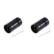2X Adaptateur de Microphone XLR Compact Mâle Vers Mâle à Souder, 3 Broches, Coque Noire, Connecteur XLR Mâle à Souder.