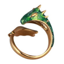 (Green) Topaz Dragon Ring Adjustable Jewelry for Women