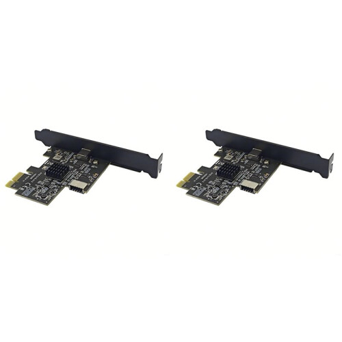 2X Carte D'Extension PCI-E 1X Vers Type-E + Type-C USB3.2 GEN2 10 Gbit/S Puce ASM3142 Adaptateur PCI-E Vers USB-C pour Ordinateur de Bureau
