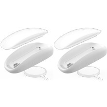 2X Mouse Charger for Magic Mouse 2 USB C Wireless Charging Support Ergonomic Grip&Mouse Base for Magic Mouse 2 White