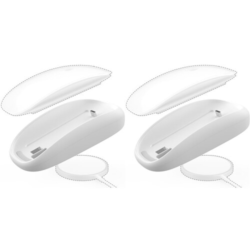2X Mouse Charger for Magic Mouse 2 USB C Wireless Charging Support Ergonomic Grip&Mouse Base for Magic Mouse 2 White