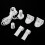 17mm Roller Blind Repair Kit - Clutch, Bracket, Chain, White 9