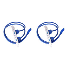 2X 20 Pin Naar Dual USB3.0 Baffle Verlengkabel High Speed USB 3.0 Achterpaneel Uitbreidingsbeugel 2-Poorts Moederbord Kabel