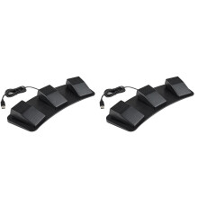 2X USB Triple Foot Switcher Key Anpassat Tangentbord Gaming Multimedia Action Pedal för Dator