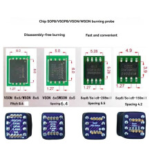 2X 4 em 1 para Sop8 Wsonvson Chip Download Burn Write Probe Spring Needle Flash Eeprom Chip Burner Cabo VSOP8/VSON8/WSON8