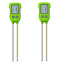 2pcs 3 in 1 Soil Tester PH/Moisture/Temp Digital LCD Meter Heat-Resistant Metal Sensor Monitor for Flower Plants