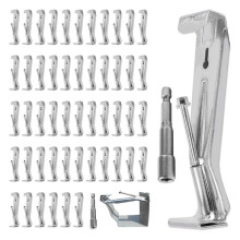 50-Pack Ganci per Grondaie Nascosti da 5 Pollici con Clip per Grondaie A Vite Rapida Preinserite - Ganci per Grondaie per Stile K da 5 Pollici